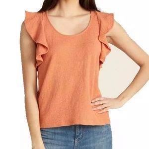 Madewell Texture & Thread Ruffle Sleeve Tank Top